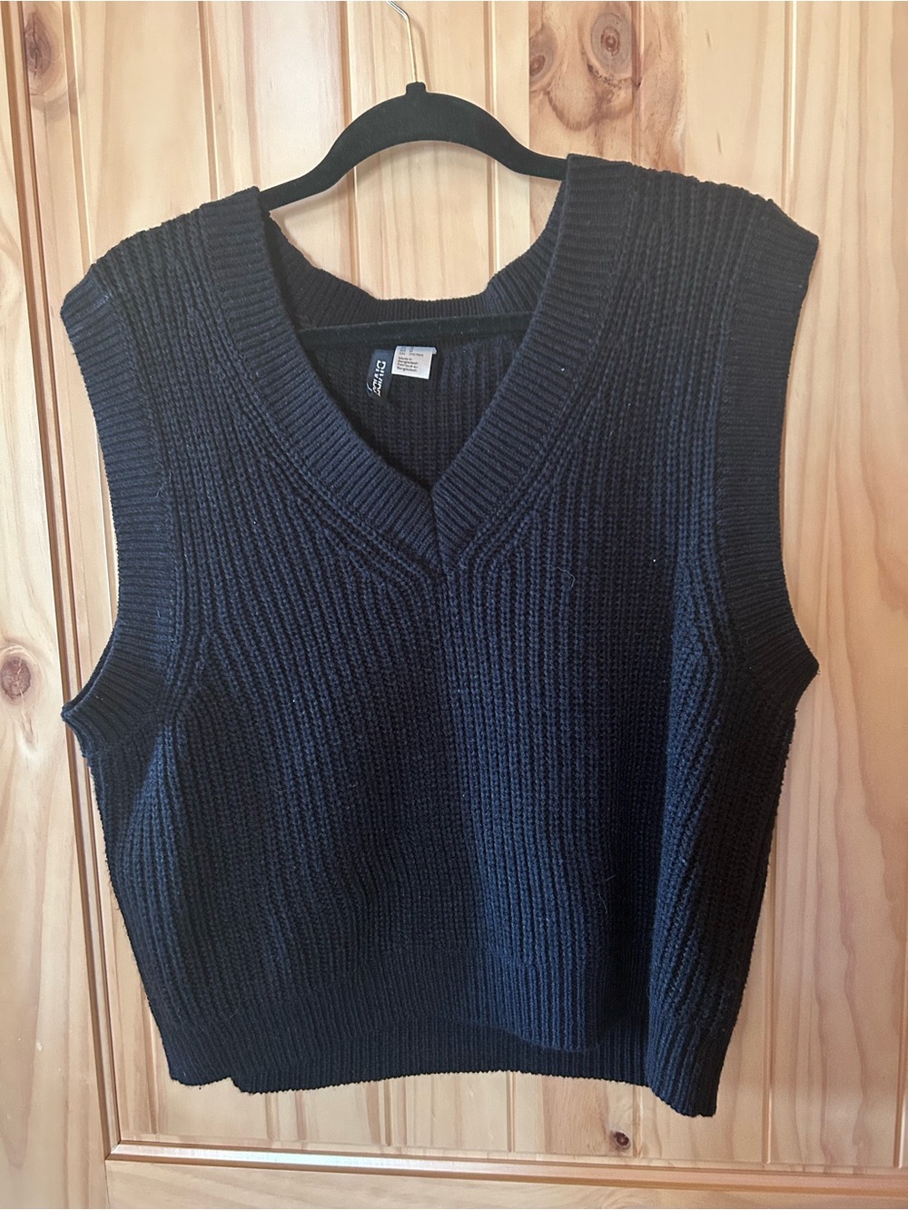 Divided Black Ribbed V-Neck Sweater Vest